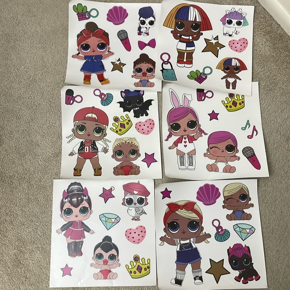 LOL Girls Wall Decals Art Stickers Decor Removable for Kids